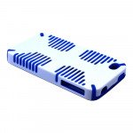 Wholesale iPhone 4 4S Hybrid Grip Case (White-Blue)